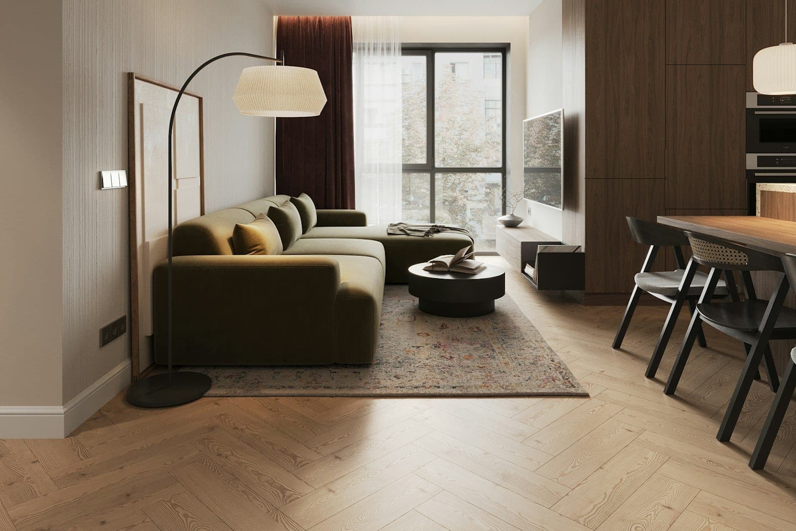 Living luminos într-un apartament din Chișinău